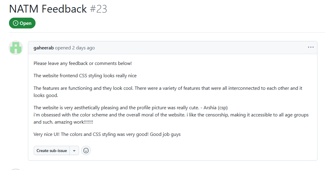 feedback